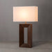 Table Lamp Julie Susan Frank 1 Lamp Ebony/Weathered Brass White Linen Rectangular Steel/Wood