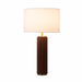 Table Lamp TAMBO Peter Morelli 1 Lamp Dark Walnut/Weathered Brass White Linen Steel/Wood