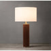 Table Lamp TAMBO Peter Morelli 1 Lamp Dark Walnut/Weathered Brass White Linen Steel/Wood