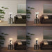 Table Lamp Mervyn Weitz Half Moon with Nightlight 1 Lamp Charcoal Gray/Brushed Nickel White Linen Rectangular Wood