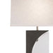 Table Lamp Mervyn Weitz Half Moon with Nightlight 1 Lamp Charcoal Gray/Brushed Nickel White Linen Rectangular Wood