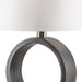 Table Lamp Tracey Jim Mcdonald 1 Lamp Brushed Nickel/Charcoal Gray White Linen Steel/Wood