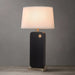 Table Lamp Laurel 1 Lamp Ebony/Weathered Brass White Cotton Linen Steel/Wood