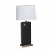 Table Lamp Laurel 1 Lamp Ebony/Weathered Brass White Cotton Linen Steel/Wood