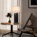 Table Lamp Laurel 1 Lamp Ebony/Weathered Brass White Cotton Linen Steel/Wood
