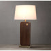 Table Lamp Laurel 1 Lamp Dark Walnut/Weathered Brass White Cotton Linen Steel/Wood