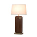 Table Lamp Laurel 1 Lamp Dark Walnut/Weathered Brass White Cotton Linen Steel/Wood