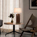 Table Lamp Laurel 1 Lamp Dark Walnut/Weathered Brass White Cotton Linen Steel/Wood