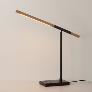Table Lamp Port 1 Lamp Matte Black/Natural Ash Steel