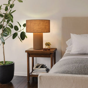 Table Lamp Moonlight 1 Lamp Beige Woven Burlap Burlap