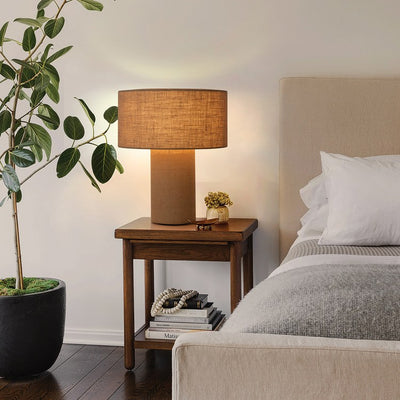 Product Image: Table Lamp Moonlight 1 Lamp Beige Woven Burlap Burlap