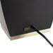 Table Lamp Mervyn Weitz with Nightlight 1 Lamp Weathered Brass/Ebony White Cotton Linen Steel/Wood