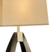 Table Lamp Trina Jim Mcdonald 1 Lamp Pecan/Brushed Nickel White Linen Wood/Steel