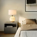 Table Lamp Bone Porcelain Herve Saintonge with Nightlight 1 Lamp Weathered Brass/Bone White Linen Wood