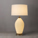 Table Lamp Bone Porcelain Herve Saintonge with Nightlight 1 Lamp Weathered Brass/Bone White Linen Steel/Wood
