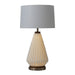 Table Lamp Bone Porcelain Herve Saintonge with Nightlight 1 Lamp Bone/Weathered Brass White Linen Steel/Wood