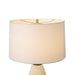 Table Lamp Bone Porcelain Herve Saintonge with Nightlight 1 Lamp Bone/Weathered Brass White Linen Steel/Wood