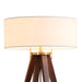 Table Lamp Quattro Herve Saintonge 1 Lamp Dark Walnut/Weathered Brass White Linen Wood