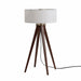 Table Lamp Quattro Herve Saintonge 1 Lamp Dark Walnut/Weathered Brass White Linen Wood