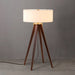 Table Lamp Quattro Herve Saintonge 1 Lamp Dark Walnut/Weathered Brass White Linen Wood