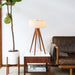 Table Lamp Quattro Herve Saintonge 1 Lamp Natural Ash/Weathered Brass White Linen Wood
