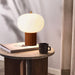 Table Lamp Tambo Peter Morelli 1 Lamp Dark Walnut/Weathered Brass Opal Glass Bubble Steel
