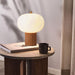 Table Lamp Tambo Peter Morelli 1 Lamp Natural Ash/Weathered Brass Opal Glass Bubble Steel