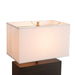 Table Lamp Zen Michael Song with Nightlight 1 Lamp Ebony/Weathered Brass White Cotton Linen Wood