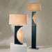 Table Lamp Mervyn Weitz Half Moon 1 Lamp Dark Brown/Brushed Nickel Etruscan Gold Linen Steel