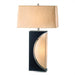 Table Lamp Mervyn Weitz Half Moon 1 Lamp Dark Brown/Brushed Nickel Etruscan Gold Linen Steel