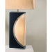 Table Lamp Mervyn Weitz Half Moon 1 Lamp Dark Brown/Brushed Nickel Etruscan Gold Linen Steel
