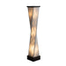 Floor Lamp Torque Accent 1 Lamp Ebony Silver String Shade Steel/Wood