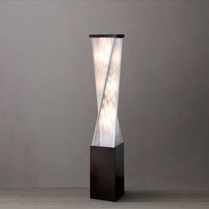 Floor Lamp Torque Accent 1 Lamp Ebony Silver String Shade Steel/Wood