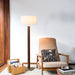 Floor Lamp Tambo 1 Lamp Dark Walnut/Weathered Brass White Linen Wood