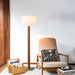 Floor Lamp Tambo 1 Lamp Natural Ash/Weathered Brass White Linen Wood