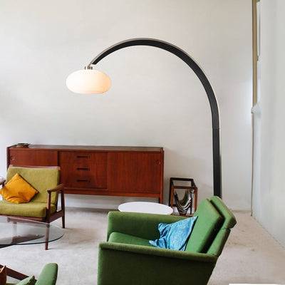 Product Image: Floor Lamp Vaulted Arc 1 Lamp Black/Satin Nickel Acrylic Steel/Wood