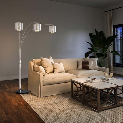 Product Image: Floor Lamp Marilyn Arc 3 Lamp Polished Chrome Mylar and Crystal Steel