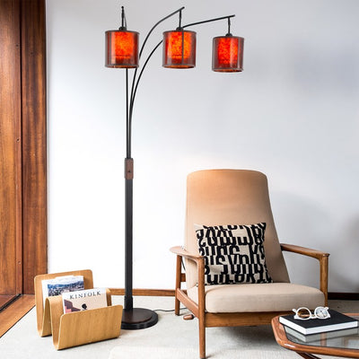 Product Image: Floor Lamp Layers Arc 3 Lamp Charcoal Gray Amber Steel