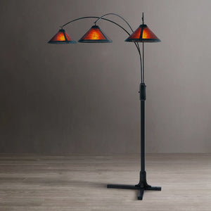 Floor Lamp Mica Arc 3 Lamp Espresso Bronze Amber Steel