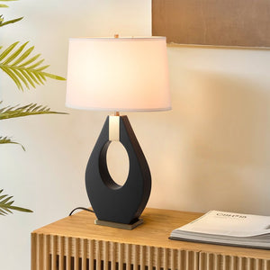 Table Lamp Pearson Jim Mcdonald 1 Lamp Ebony/Weathered Brass Linen Wood