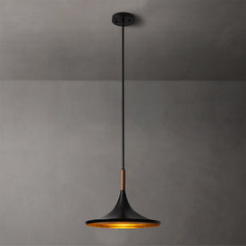 Pendant Lodi Large 1 Lamp Matte Black/Walnut Metal