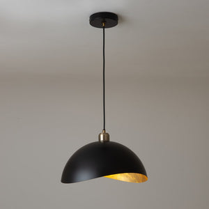 Pendant Luna Bella Large 1 Lamp Weathered Brass/Matte Black Metal