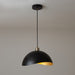 Pendant Luna Bella Large 1 Lamp Weathered Brass/Matte Black Metal