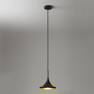 Pendant Lodi Small 1 Lamp Matte Black/Walnut Metal