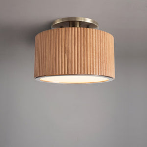 Ceiling Light Tambo Peter Morelli Semi-Flushmount 1 Lamp Natural Ash/Weathered Brass Acrylic Diffuser