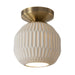 Ceiling Light Moraga Herve Saintonge Semi-Flushmount 1 Lamp Weathered Brass/Bone