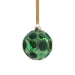 Christmas Ornament Gleaming Serenity Polka Dot 4 Inch Green Glass 6PC