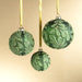 Christmas Ornament Phyllon Beaded Leaf 4 Inch Green Glass 6PC