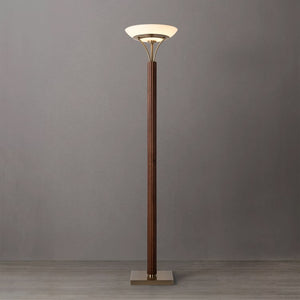 Floor Lamp Tambo Peter Morelli Torchiere 1 Lamp Dark Walnut/Weathered Brass Opal Wood/Steel