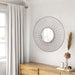Wall Mirror Sunburst 36 Inch Brushed Nickel Set of 2 Round